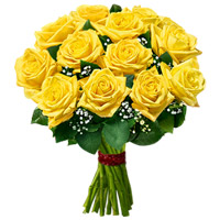 1 Dozen Yellow Roses Bouquet