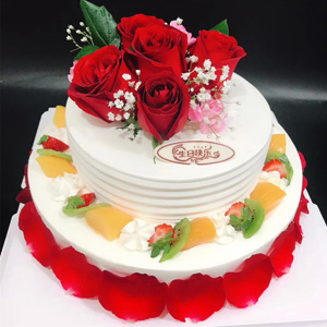 Two Layer Fruit Cake - 6+8 Inches
