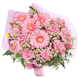 In the pink bouquet - 108-299-2571 - Floral Made from all pink flowers; this bouquet is in the sku 108-299-2571