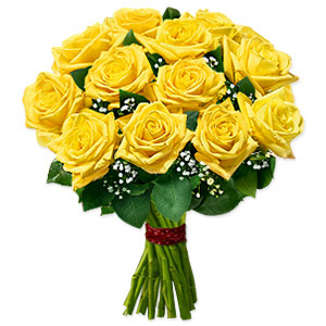 One Dozen Yellow Roses