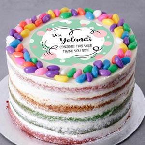Thank You Rainbow Bubbles Cake - 91.68oz/ 2.5kg