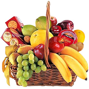 Cheese, Crackers & Fruit Basket